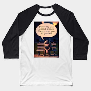 Motivational Quote Print Baseball T-Shirt